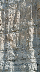 layered rock face
