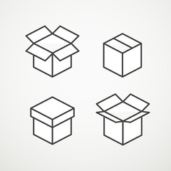 Different vector boxes collection