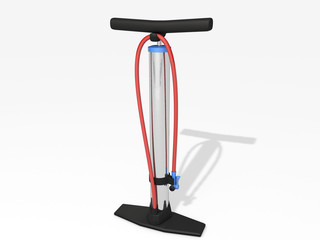Bicycle air pump on white