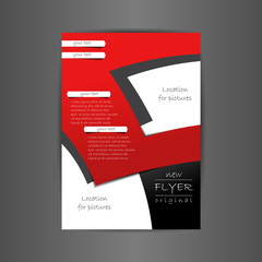 Flyer. Red and black color. Designer cover. Vector.