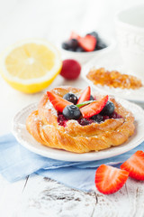 Tasty buns with berries