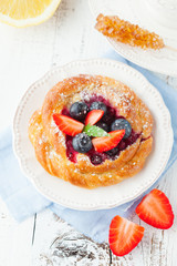 Tasty buns with berries