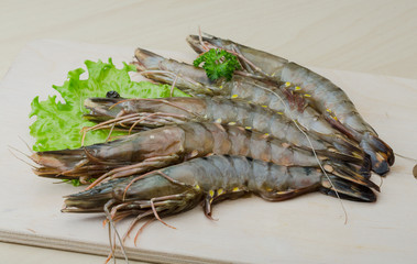Raw tiger shrimps