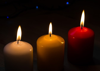 Candles on dark background
