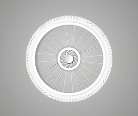 illustration of bike wheel from white paper