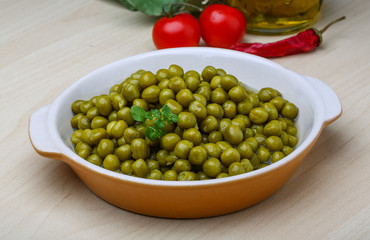 Green canned peas