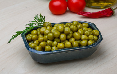 Green canned peas