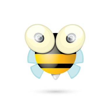 cartoon cute bright baby bee. vector