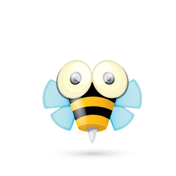 cartoon cute bright baby bee. vector