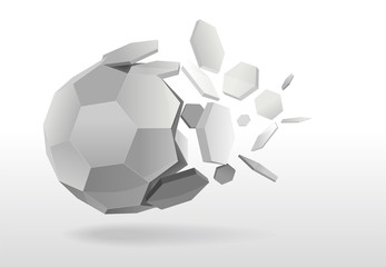 Abstract pentagon sphere, 3d ball vector illustration