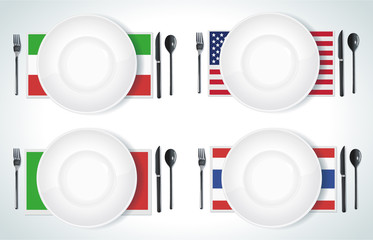Clean plate with knife and fork