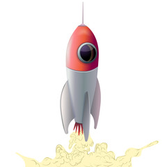 Rocket space ship isolated