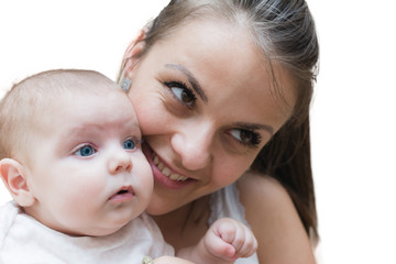 Mother holding her baby