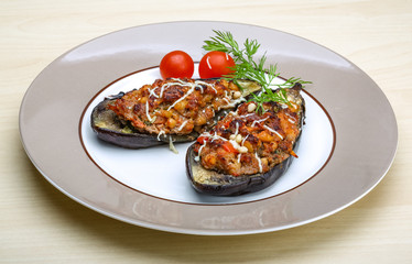 Eggplant stuffed minced meat