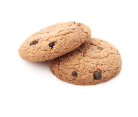 oat cookies on white background