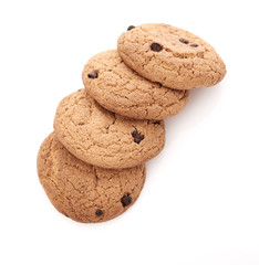 oat cookies on white background