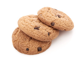 oat cookies on white background