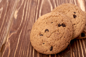 oat cookies on wooden table