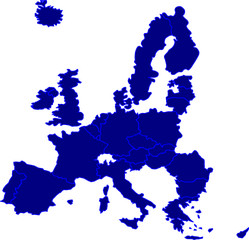 Europaumriss blau