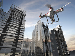 Fototapeta premium Drone Flying for Aerial Photography or Video Shooting
