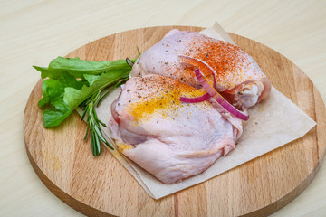 Raw chicken thights