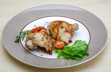 Roasted chicken thighs
