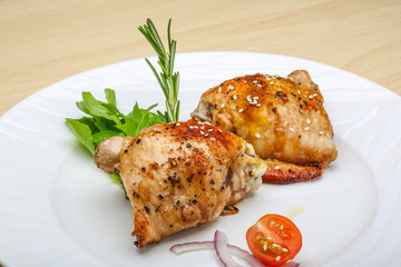 Roasted chicken thighs