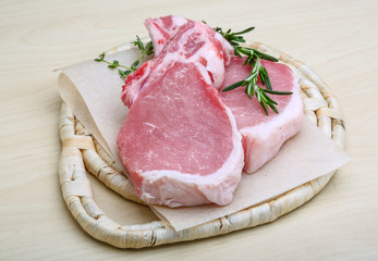 Raw pork steak