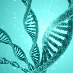 Digital illustration DNA structure in colour background