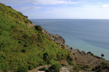 Steilküste am Atlantik bei Luz, Algarve Portugal
