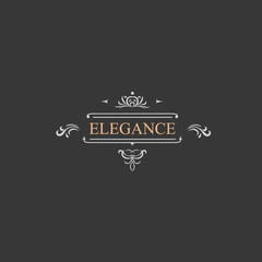 Vintage retro label and luxury logo, restaurant, hotel, boutique