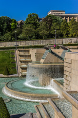 Fountains at Tracadero gardens, Palais Chaillot, Paris, France