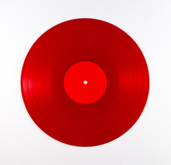 Naklejka premium Red Vinyl Record Album