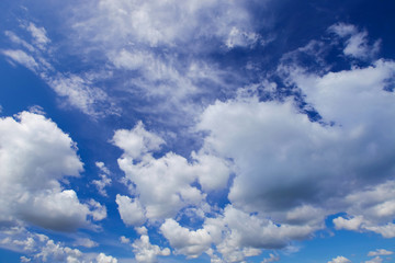 Obraz premium Blue sky with clouds closeup