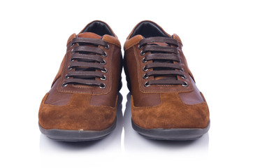 Brown shoes isolated on the white