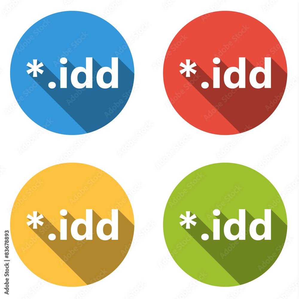 Poster collection of 4 isolated flat buttons for idd extension