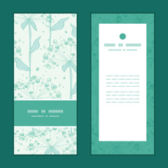 Vector summer line art dandelions vertical frame pattern