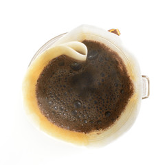 Pour over brewed coffee