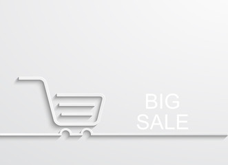 Vector modern white shooping background. 