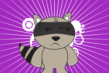 raccoon kid cartoon background in vector format