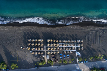 Perissa beach in Santorini