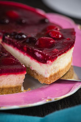 Homemade summer berries fruit cheesecake