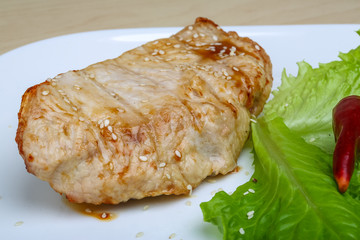 Grilled turkey steak