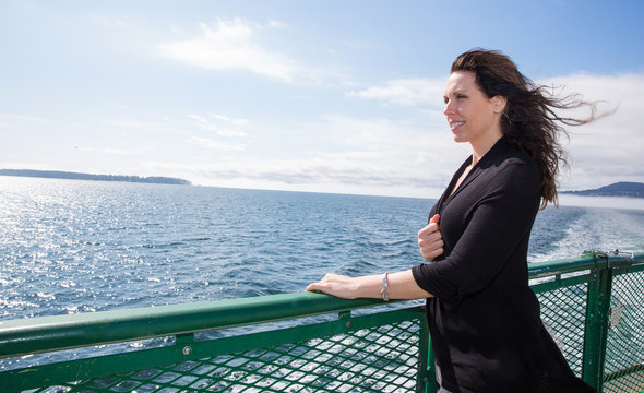 Woman on Washington Ferry Boat