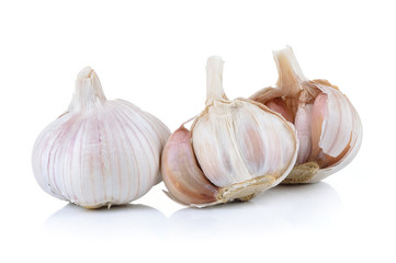 garlic on white background