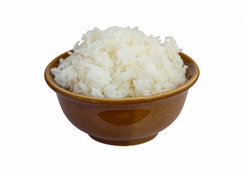 Bowl of Rice on white backgrond