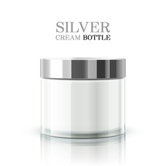 silver cream bottle package