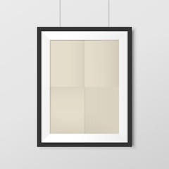 elegant blank photo frame with craft paper