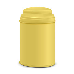 yellow round tin packaging