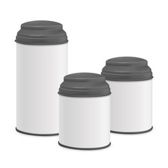 white round tin packaging set